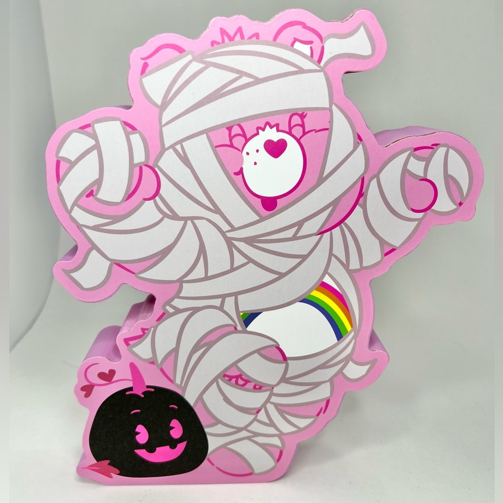Care Bears Halloween Pink Mummy Wood Sign Wall Art Decor Die Cut